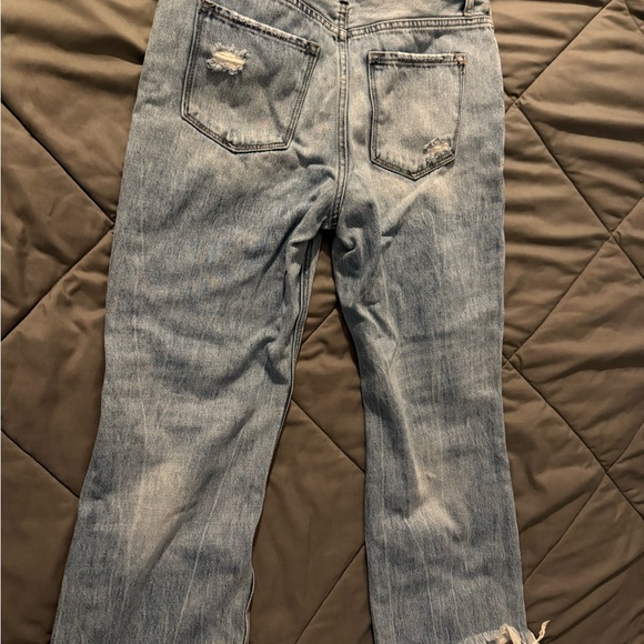 High Rise Distressed Blue Jeans - Picture 3 of 6